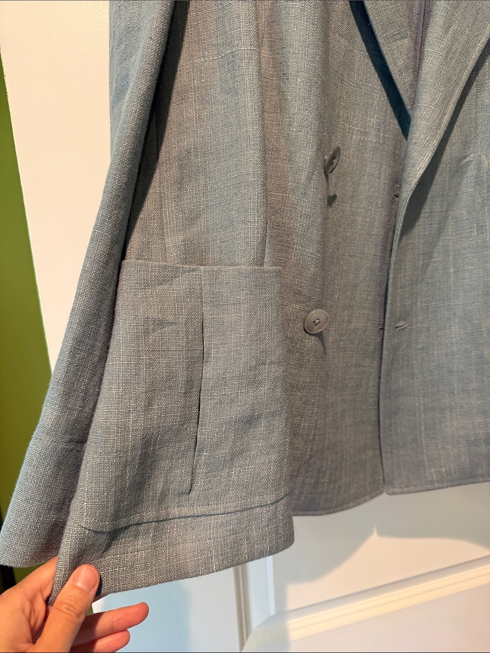 Ralph Lauren Purple Label Double-Breasted Linen Blazer - Picture 4 of 6